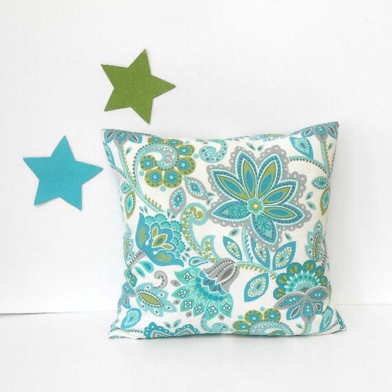 Solarium Outdoor Turquoise Floral 18x18 Pillow Cover Sun Etsy