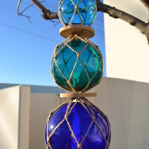 reproduction TRIO GLASS float ball hanger 18&quot;