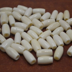 perline tubolari in OSSO DI BUFALO bianco da 1/2"