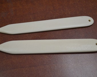 2 pcs carved bone sewing threading BODKINS NEEDLES