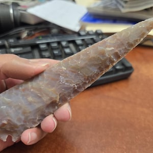 agate STONE ARROWHEAD SPEARHEAD 6" - 6.5"