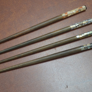4 Pcs assorted MOTHER of PEARL shell wood HAIR Stick
