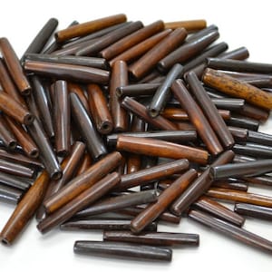 chocolate brown BUFFALO BONE hairpipe tube beads 1 1/2&quot;