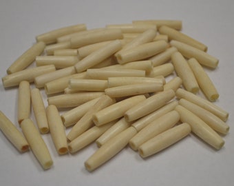 Perles tubulaires en épingle à cheveux BUFFALO BONE, brun fauve antique 2,5 cm (1 po.)