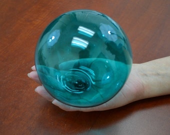 Turquoise Reproduction Blown GLASS FLOAT Fishing Buoy Ball 5"