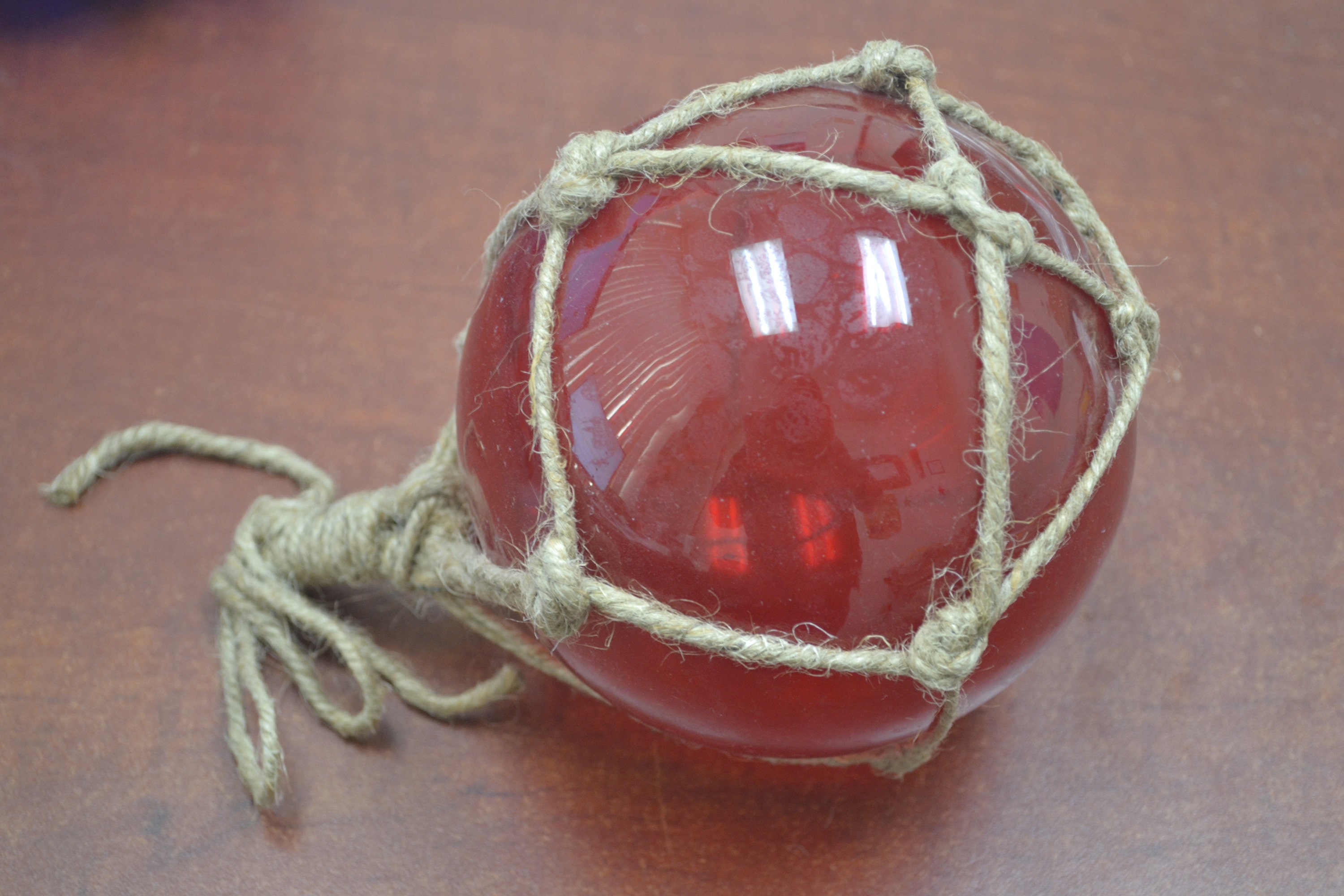 Red Reproduction Blown GLASS FLOAT Fishing Buoy Ball With 5 Etsy