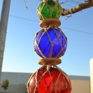reproduction TRIO GLASS float ball hanger 18&quot;