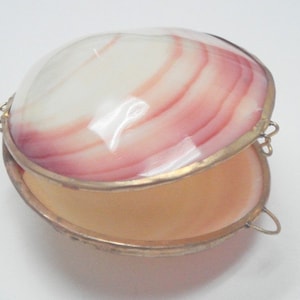 Pink MOTHER OF PEARL Shell Trinket storage Box