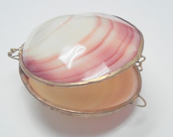 Pink MOTHER OF PEARL Shell Trinket storage Box