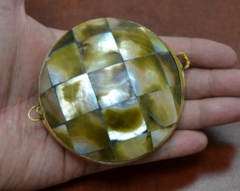 golden mother of PEARL Shell TRINKET Box Coin Purse
