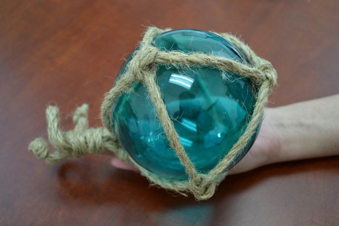 Turquoise Reproduction Blown GLASS FLOAT Fishing Buoy Ball With