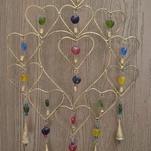 HEART rusty bell IRON metal WINDCHIME
