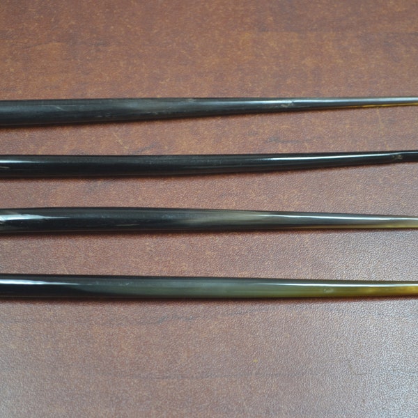 4 Pcs carved water BUFFALO HORN HAIR Stick Pins