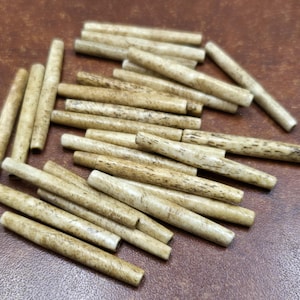 coffee brown BUFFALO BONE THIN beads 1 1/2"