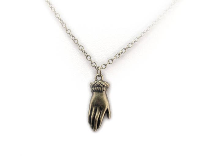 Victorian Hand Necklace, Bronze