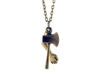 Axe and Severed Arm Necklace