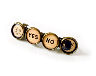 Ouija Sun/Moon Yes/No Symbol Bronze Barrette