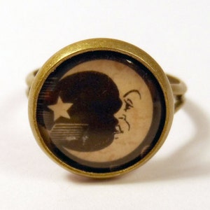 Ouija Board Moon Bronze Adjustable Ring image 3