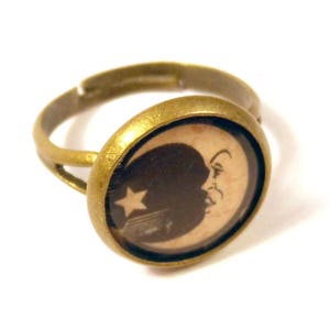 Ouija Board Moon Bronze Adjustable Ring image 1