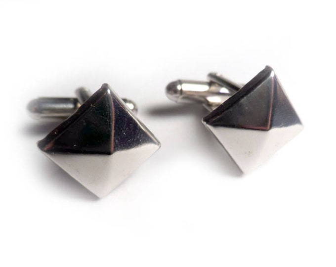 Silver Pyramid Stud Cufflinks