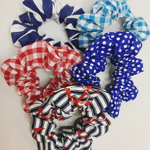Red gingham hair scrunchie image 4