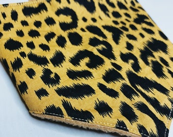 Leopard Print dribble bib with fleece backing