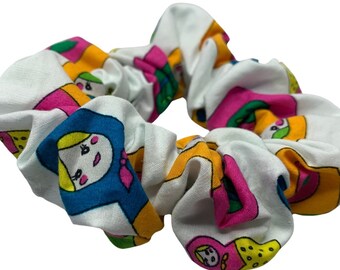 Russian doll print hair scrunchie