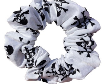 Skull print hair scrunchie, hair band , hair accessory, Halloween, skeleton