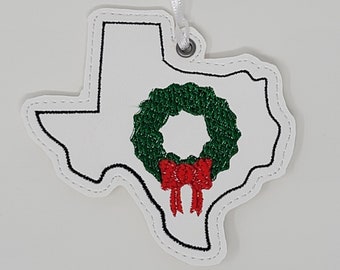 Texas Christmas Wreath Ornament
