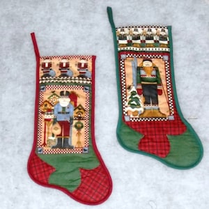 Skier and Nutcracker Stocking
