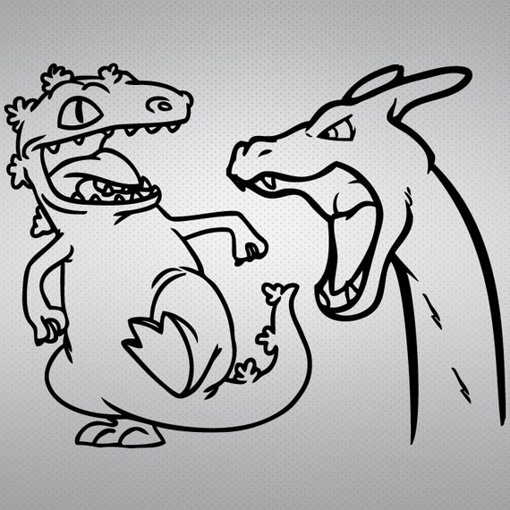 Sale Price Pokemon Charizard Vs Reptar Kids Tv Show Car Window And Laptop Decal Free Shipping In Usa