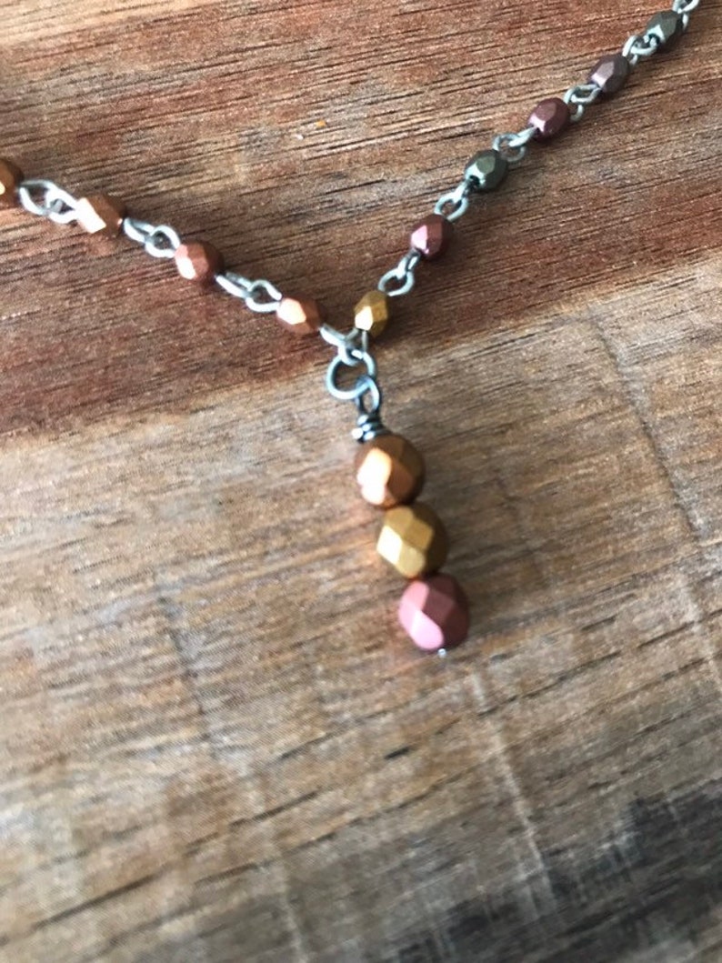 Czech Glass Necklace in earth tones