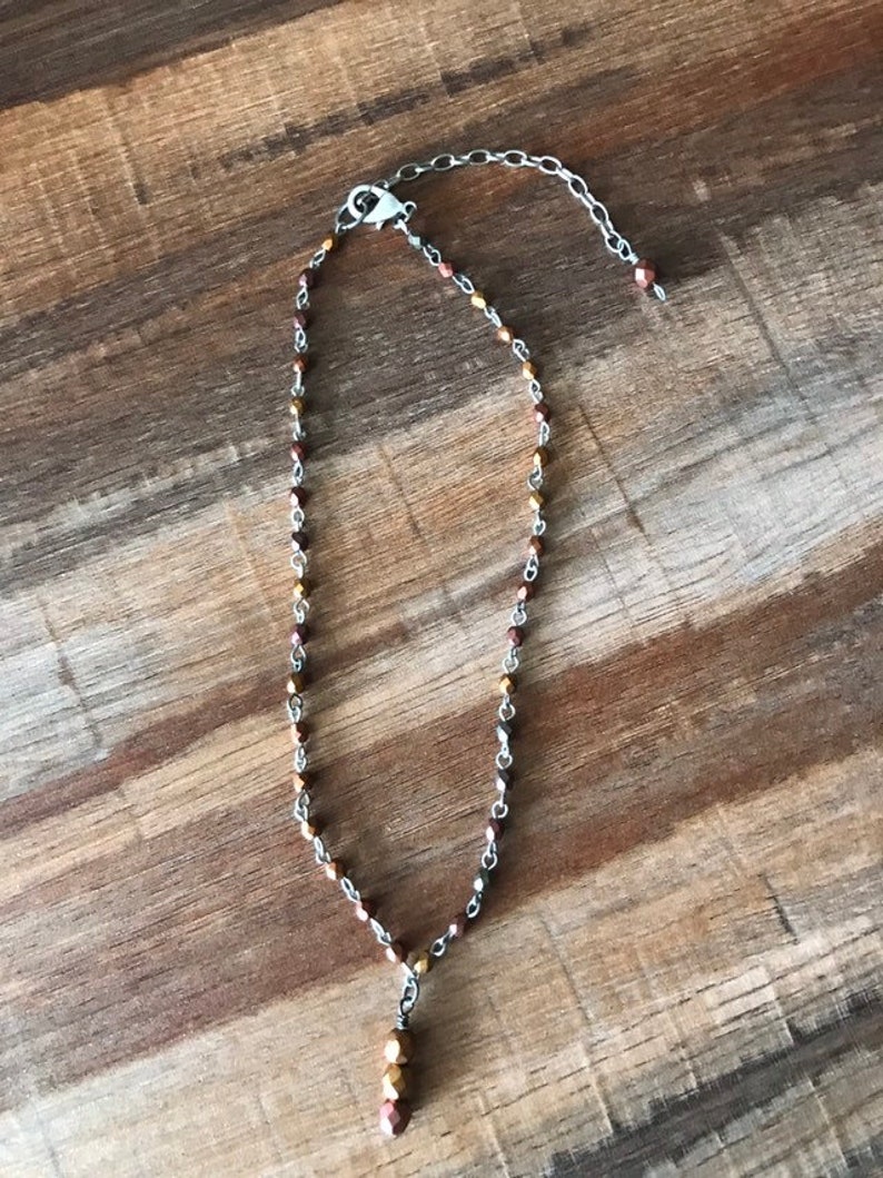 Czech Glass Necklace in earth tones