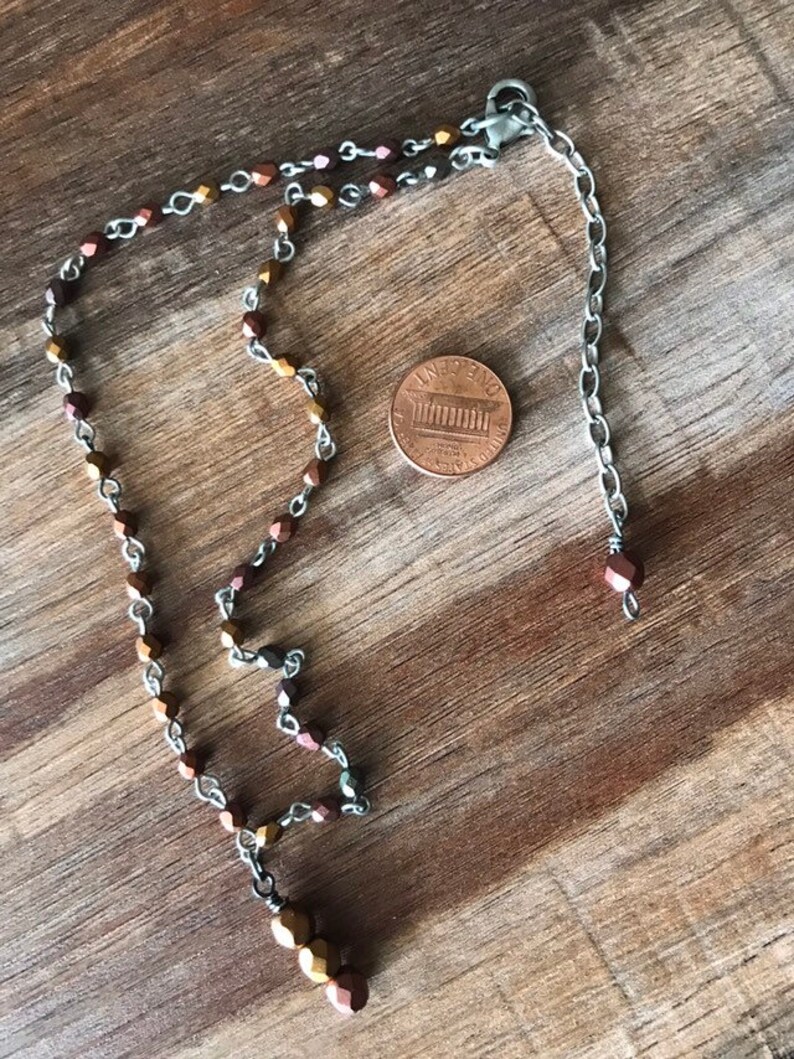 Czech Glass Necklace in earth tones