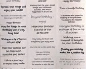 print your own birthday card sentiments
