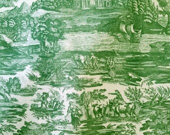 Green COTTON TOILE FABRIC - 4 yards