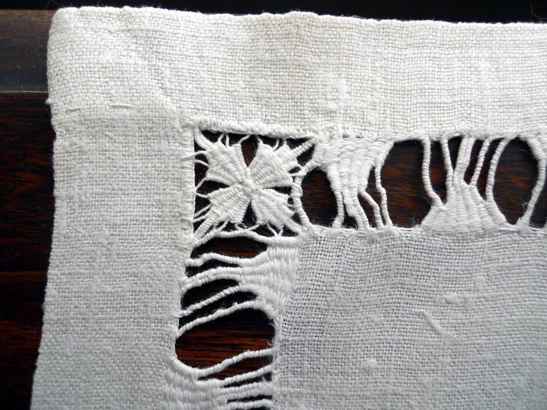 Vintage Drawn Thread Embroidery Cloth - Etsy