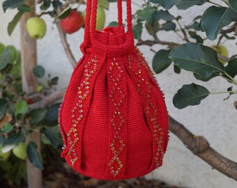 Perlen Häkeltasche