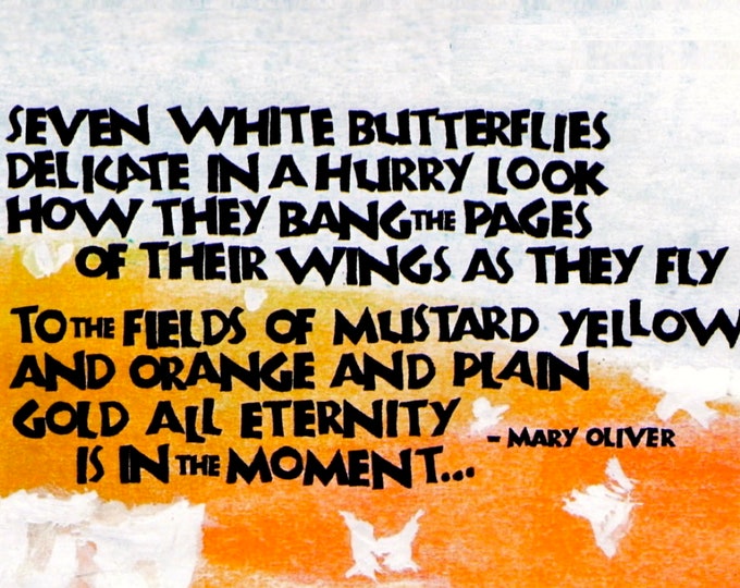 Card S007A Seven White Butterflies -- Mary Oliver