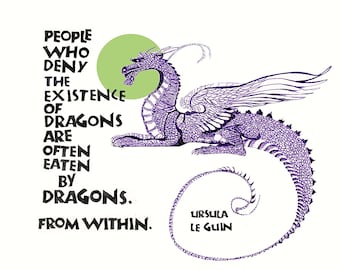 Kaart P004 Het bestaan van draken -- Ursula K. Le Guin