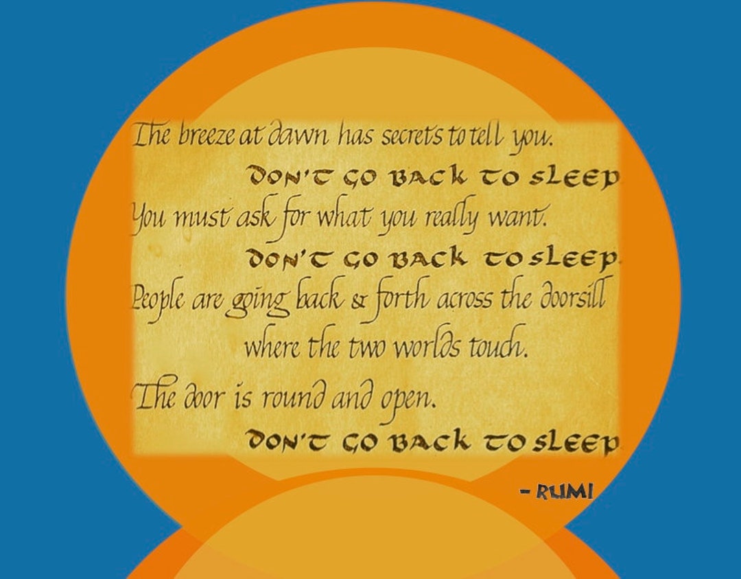 Card T015 Don't Go Back to Sleep Rumi Etsy