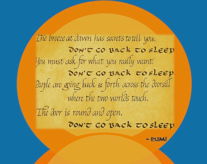 Card T015 Don't Go Back to Sleep -- Rumi