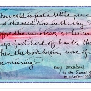 Card T020 The Red Line -- Emily Dickinson