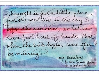 Card T020 The Red Line -- Emily Dickinson