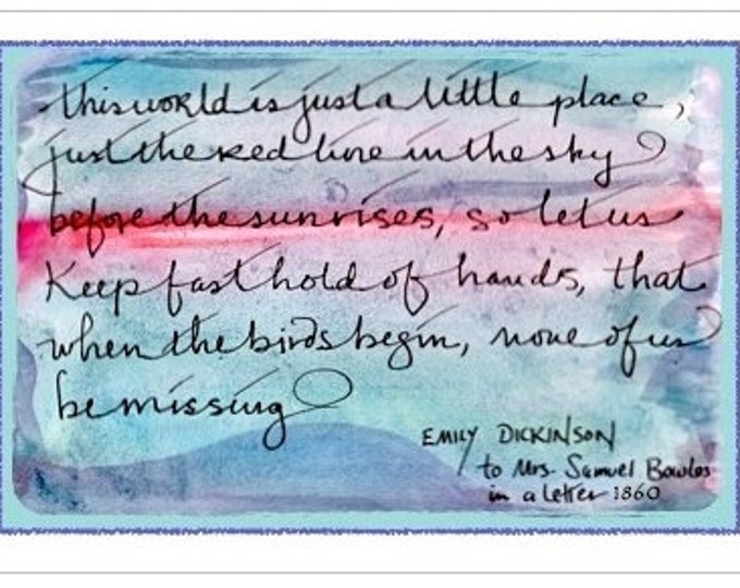 Card T020 The Red Line -- Emily Dickinson