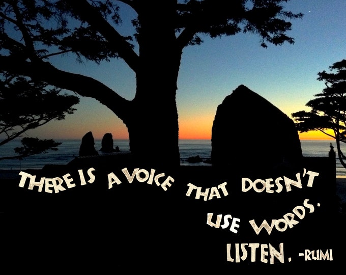 Card T041 There Is A Voice -- Rumi (Cannon Beach, Oregon)