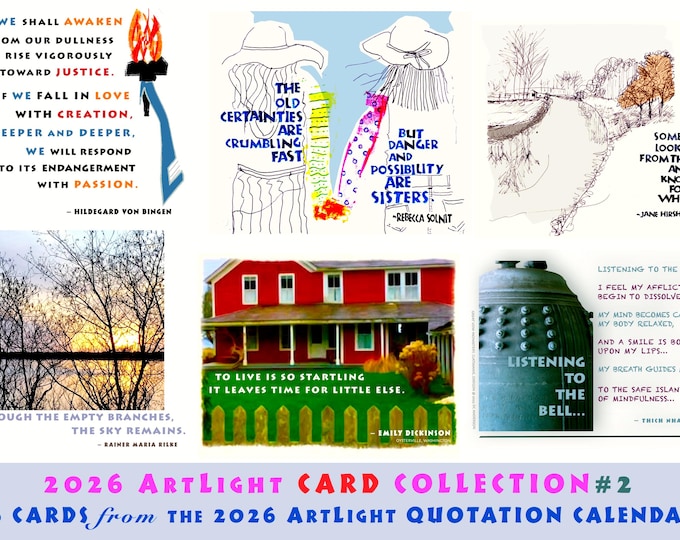 2026-2 Card Collection (6 Cards: July-December images from '26 ArtLight Quotation Calendar)