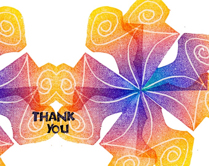 6 Card Set -- T035 Thank You Swirl