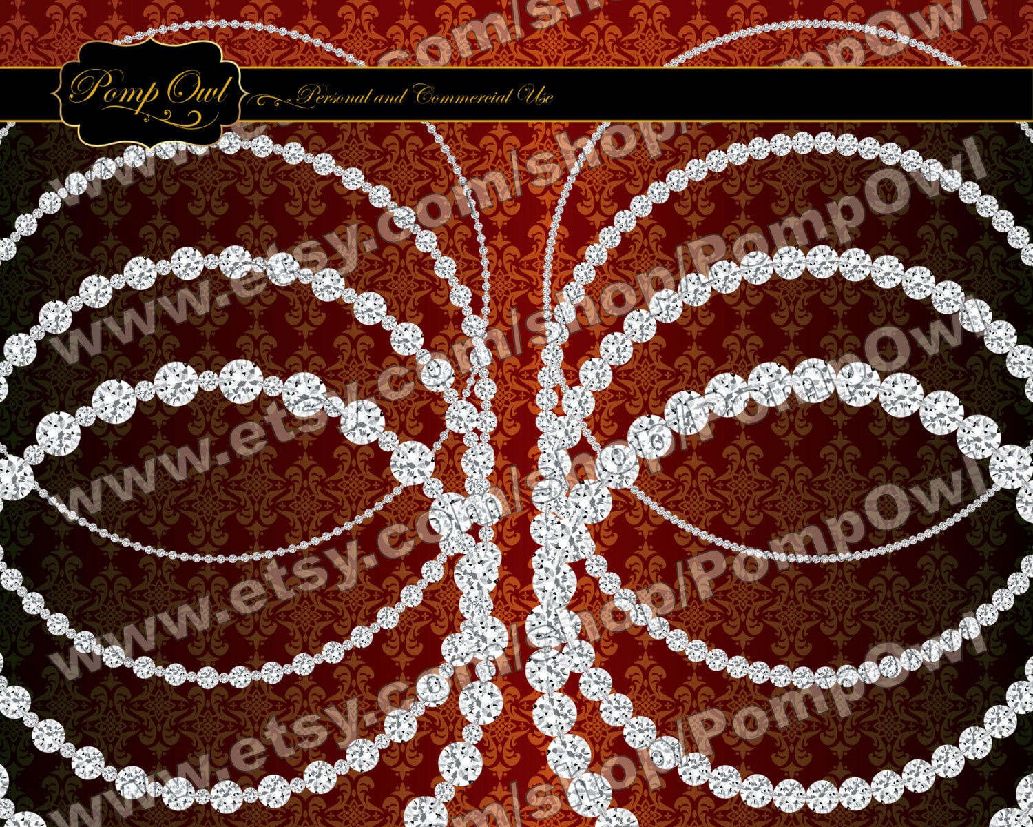 INSTANT DOWNLOAD Frames Rhinestones Diamonds Circles Digital Etsy