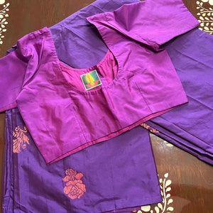 Beautiful new light weight Pattu Saree with designer stitched blouse